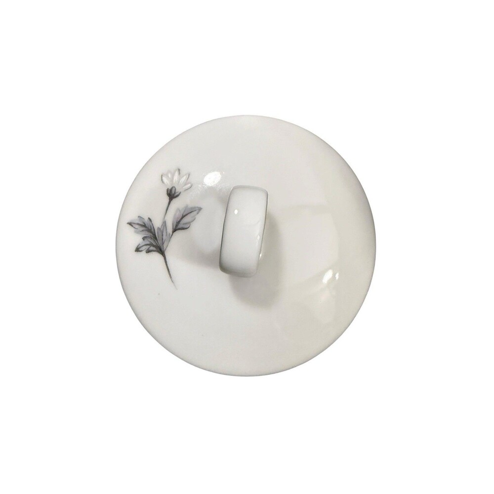 Crown Jewel Royal Forever Daisy Sugar Bowl Lid Replacement White Floral Silver